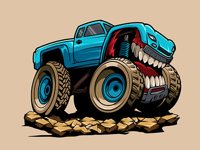 cartoon car illustration with funny concepts