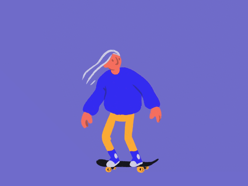 Skater animation design flat gif illustration