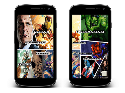 Avengers Android Theme android avengers design marvel ui