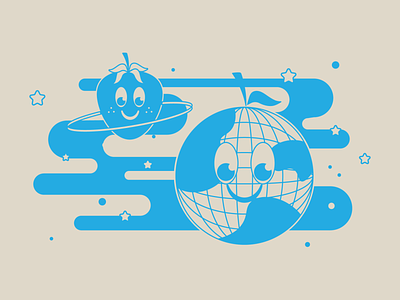 Juiceiverse austin design earth fruit illustration shirt space