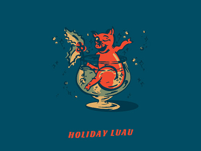 Holiday Luau christmas holiday illustration luau pig procreate winter