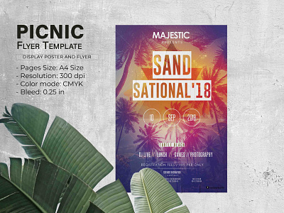 Picnic flyer mockup template art direction branding design flyer design graphics illustration mockup page productdesign