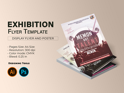 Exhibition Flyer Design Mockup Template art direction branding design flyer design graphics mockup page productdesign