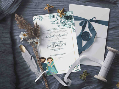 Digital Illustrated Avatar Wedding Card art direction branding design digital art digital painting graphics illustration photoshop productdesign wedding card wedding invitation