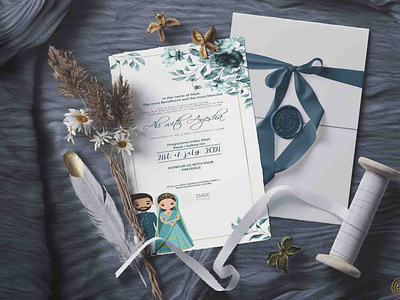 Digital Illustrated Avatar Wedding Card