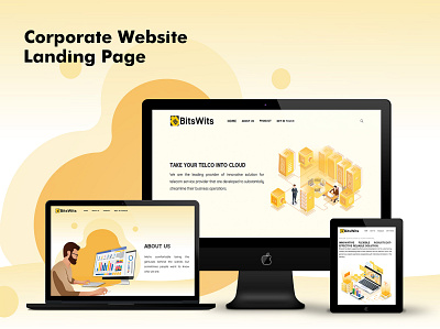 Corporate Technology Website Landing Page branding design graphics mockup ui ux website website concept website design