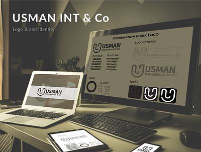 Logo Designing and Brand Identity of Usman international & co branding design graphics logo logodesign logos logotype mockup photoshop productdesign vector