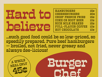 burger chef specimen ad specimen type design typography