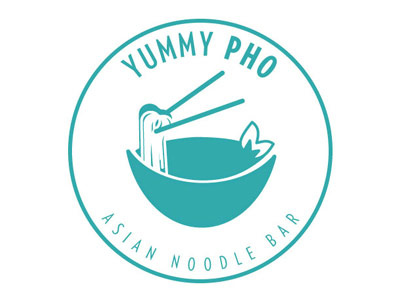 Yummy Pho Logo bowl logo noodle pho restaurant