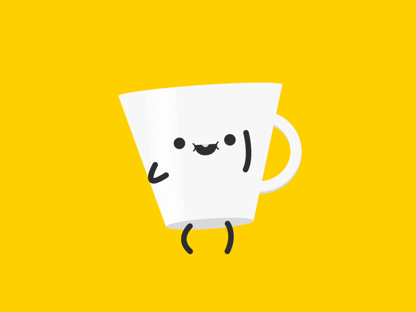 Dancing Cup White after effect animation animation after effects character coffee cup design funny gif happy illustration vector