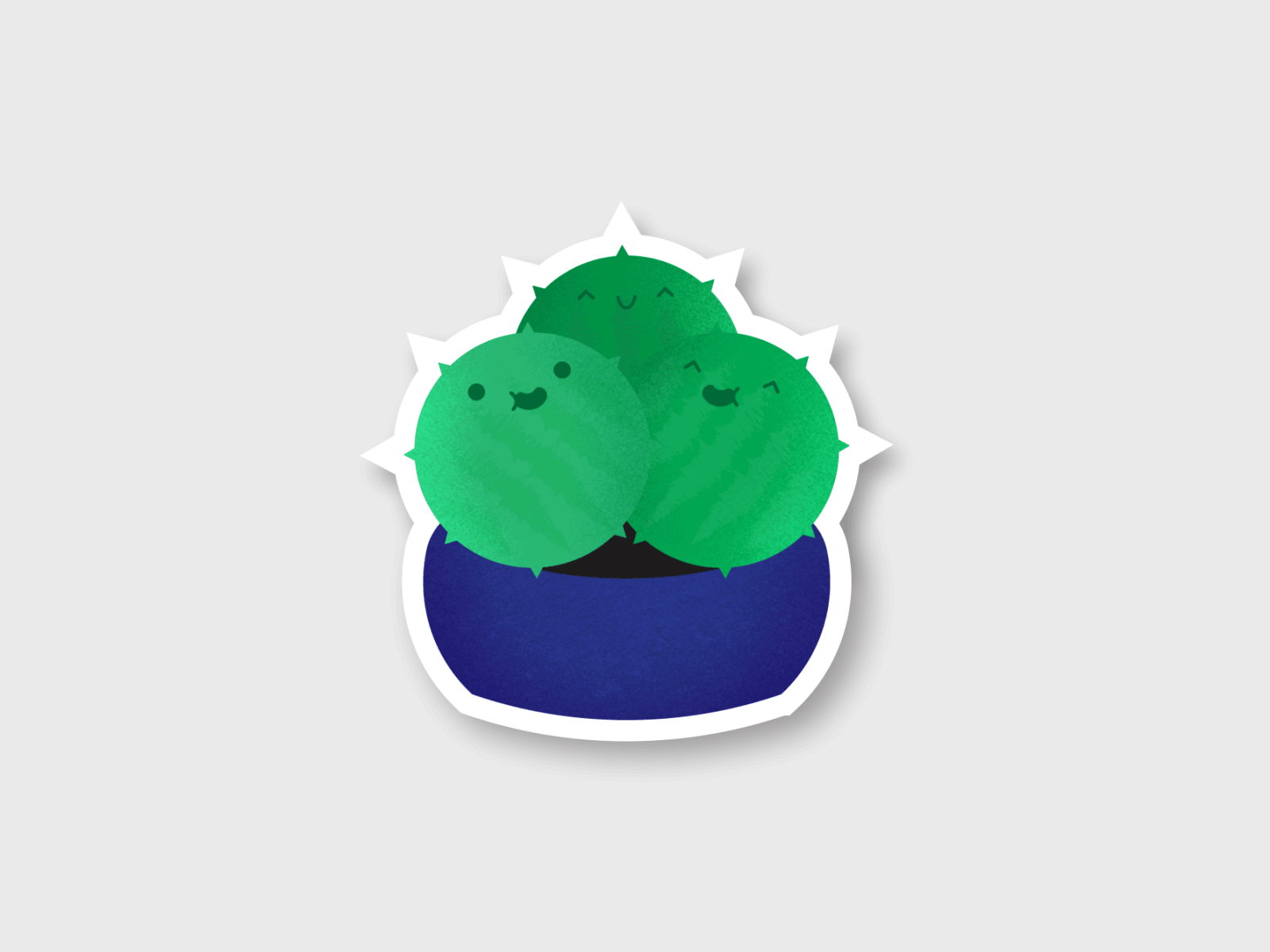 Plant Triplets Sticker adobe illustrator after effect animation animation after effects brothers cactus design funny gif gif animated green happy illustration motion design motiongraphics plant plant illustration plants triplets