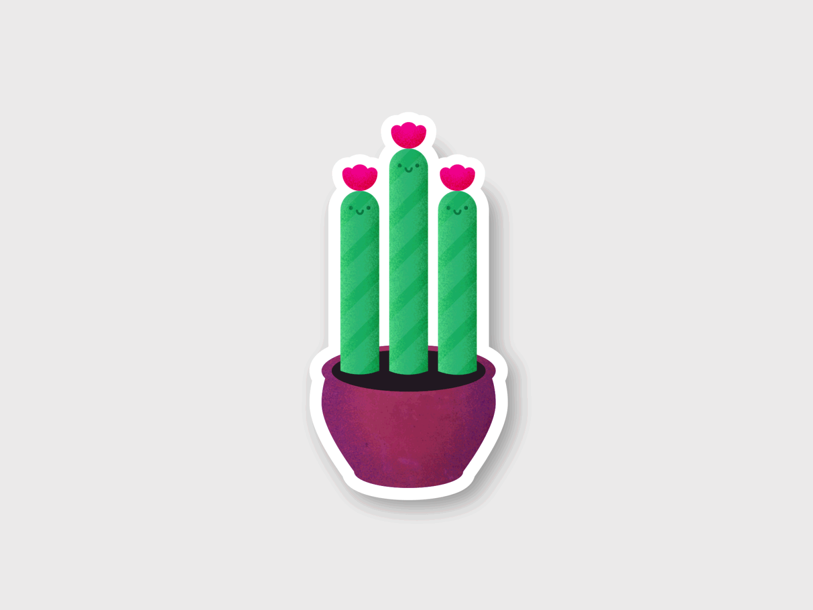 Dancing Cactus Sticker adobe illustrator after effect after effects aftereffects animation animation after effects cactus dance design funny gif green happy illustration plant plants