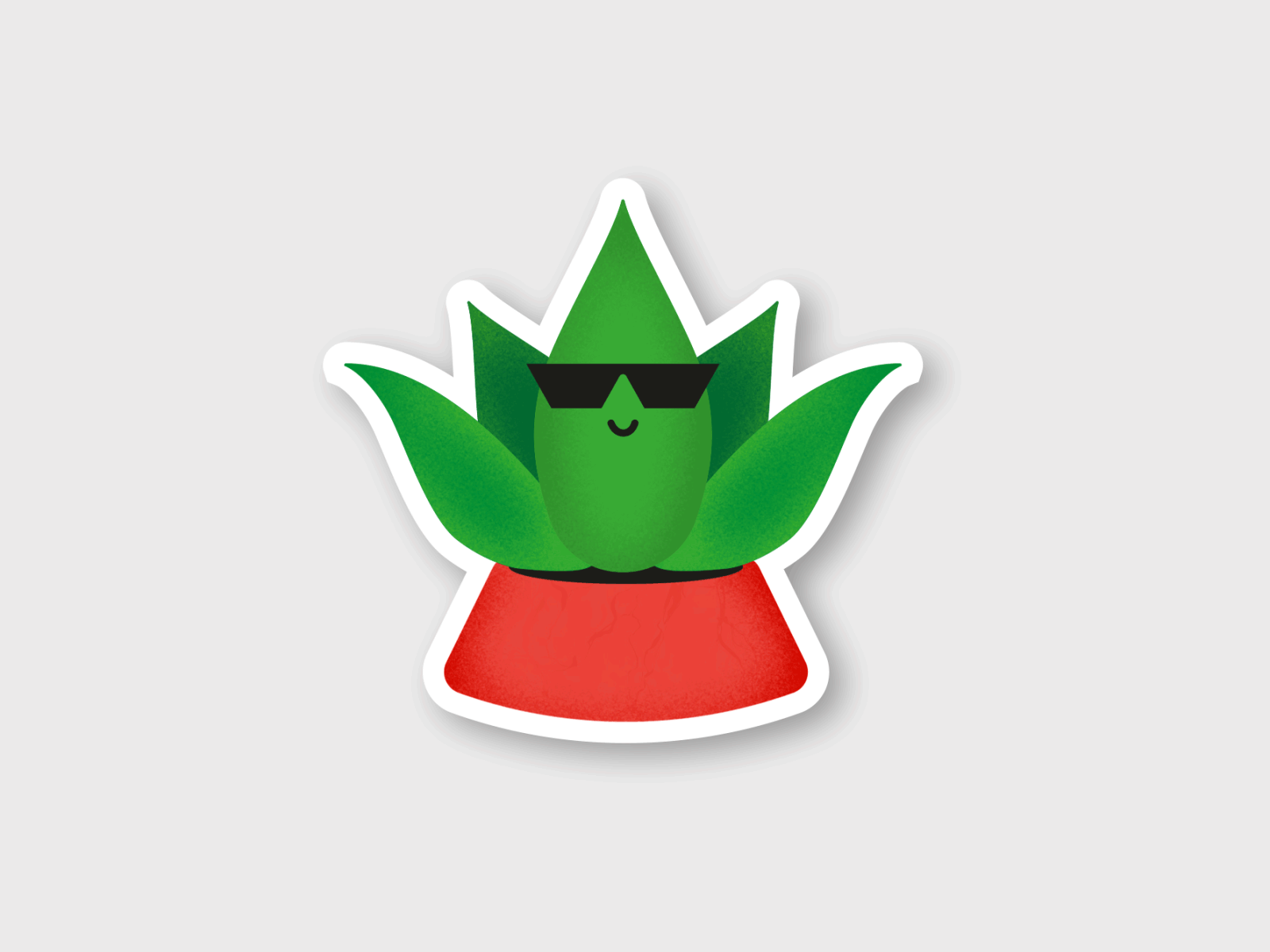 Funny Sunglasses Plant Sticker adobe illustrator after effects animation animation after effects design funny gif happy illustration motion design motiongraphics plant plants sticker