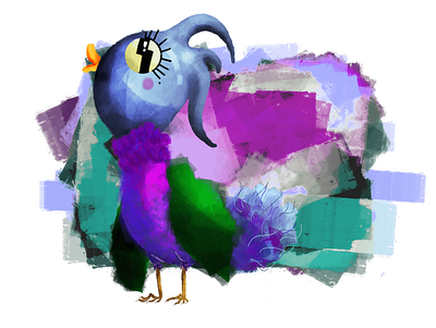 Crazy Bird design illustration