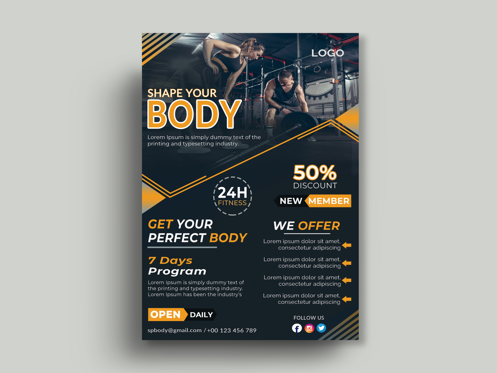 Gym Flyer by Jabid Hussain on Dribbble