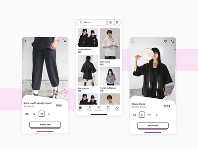 Clothing E-commerce App app branding clothing e commerce clothing shop design e commerce list search shop ui ux