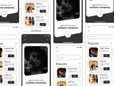 Mobile app for online cinema (1) app design mobile app ui ux