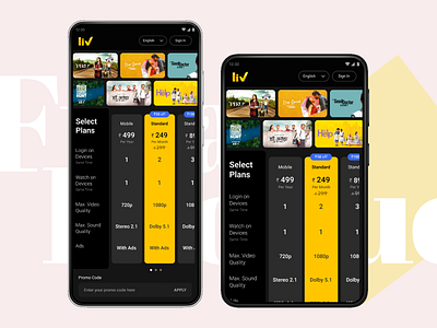 OTT Price Plans - Mobile Experience