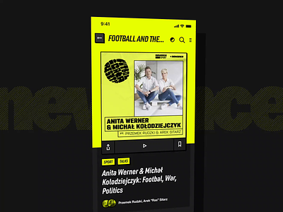 neownce sport animation blog cover grid iphone lifestyle list magazine mobile music player podcast radio sport design streaming ui
