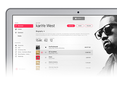 Apple Music Redesign: Artist page