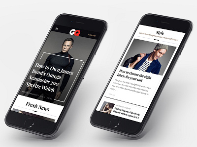 Online Lifestyle Magazine: GQ Redesign Concept - Mobile