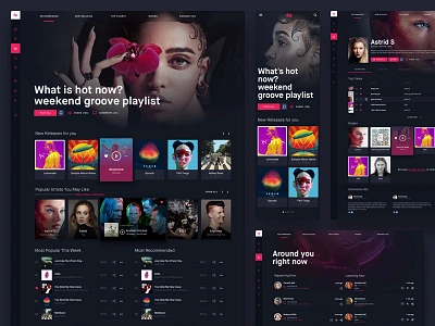 Naked Groove: Online Music Streaming Platform app charts mobile music player playlist product responsive social spotify streaming tidal