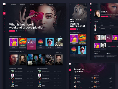 Naked Groove: Online Music Streaming Platform app charts mobile music player playlist product responsive social spotify streaming tidal