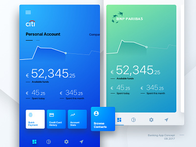 Banking App Concept app bank cards concept fluent ios layers mobile switch