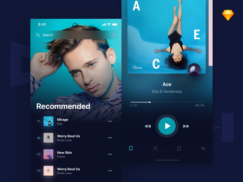 Holo Music UI Kit Freebie