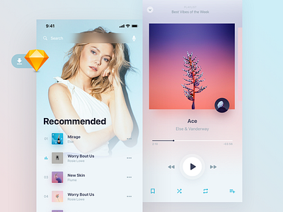 Holo Music UI Kit Light Freebie