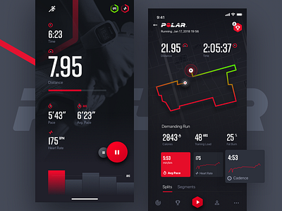 Polar Flow Running App 🏃‍♀️ app chart fitness health iphone x lifestyle map running sport track workout