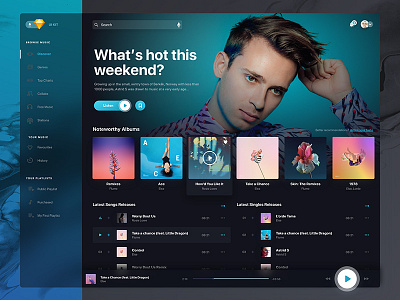 Dark Holo Music UI Kit Desktop