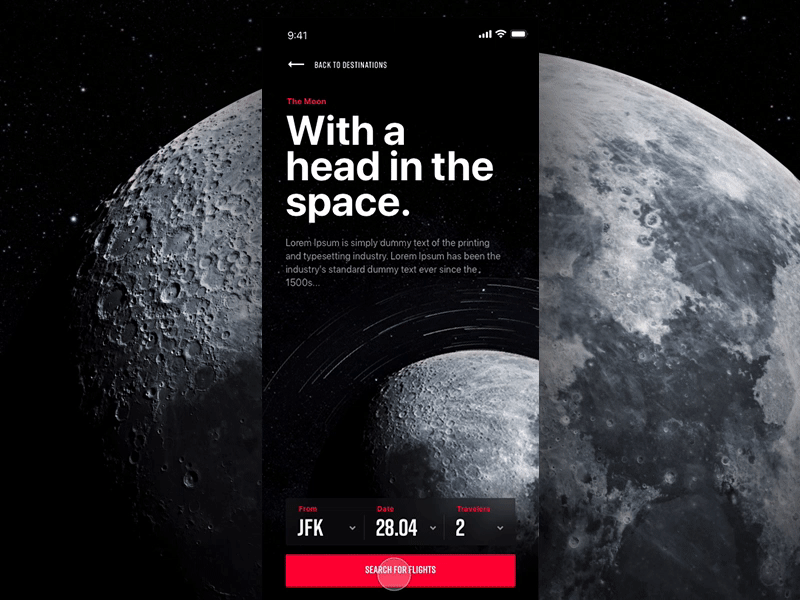 Spaced Challenge Mobile App app challange cosmos elon mobile moon musk space space x tesla travel
