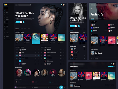 Holo Music Dark UI Kit cover framer freebie kit music online player sketch spotify streaming ui ui kit