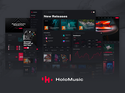 Holo Music Design System Official Release app design system design systems desktop kit music player spotify streaming style guide ui