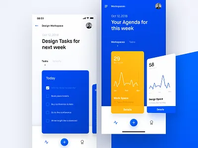 Task Management App chart clean design framer framer x iphone mobile tasks to do app typography ui ux workshop