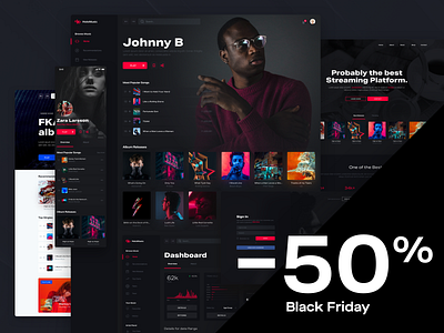 Black Friday Holo Music Promo app black friday chart clean design design system desktop light music online player promo sale spotify streaming typography ui ui kit ux web