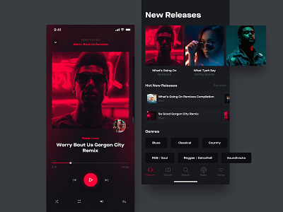 Music Player app chart design ios iphone lifestyle mobile music player spotify streaming ui ui kit