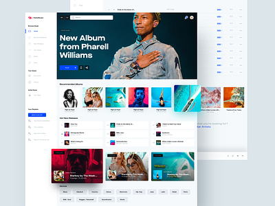 Holo Music Discover Section app chart design design system design systems desktop lifestyle music player spotify streaming system ui ui kit web