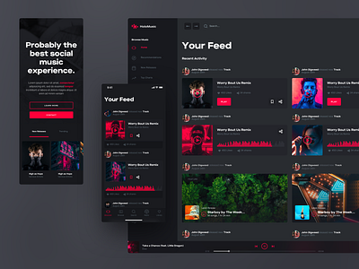 Holo Design System Social Feed app chart design desktop feed iphone mobile music network responsive social ui ui kit