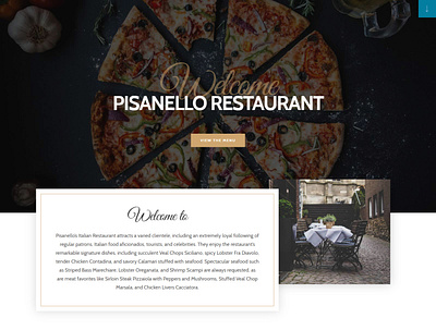 PISANELLO RESTAURANT Landing Page design landing page landing page concept landing page design landing pages wordpress wordpress theme