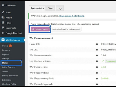 How to get WooCommerce System Status?