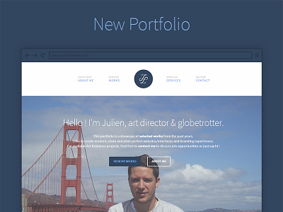 New Portfolio art direction big background blue branding french portfolio responsive ui ux webdesign