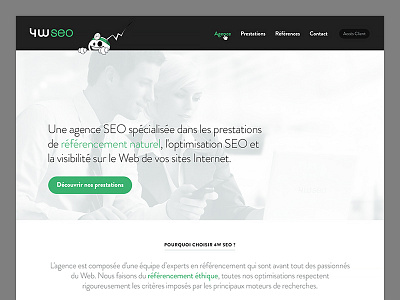 New 4W SEO agency background brandon green headline seo website