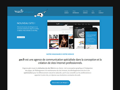4w.fr agency blue flat grid responsive webagency webdesign