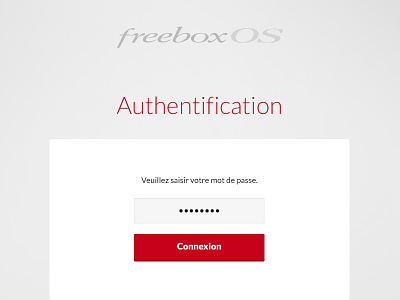 FreeboxOs Login app free freebox login minimal os red ui webapp webdesign