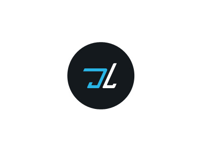 Logo JL black blue branding circle logo personal