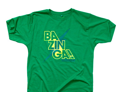Bazinga apparel bazinga flash green quote shirt tee tv type yellow