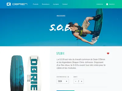 S.O.B. blue ecommerce obrien prestashop shop sport surf wakeboard