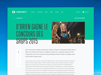 News blog colorful ecommerce green grid news obrien post shop surf typography webdesign
